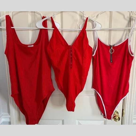Forever 21 Tops - Forever 21, H+M, Marshall's Assorted Red Bodysuits
